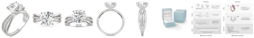 Charles & Colvard Moissanite Round Solitaire with Sides Ring (2-9/10 ct. tw. Diamond Equivalent) in 14k White Gold